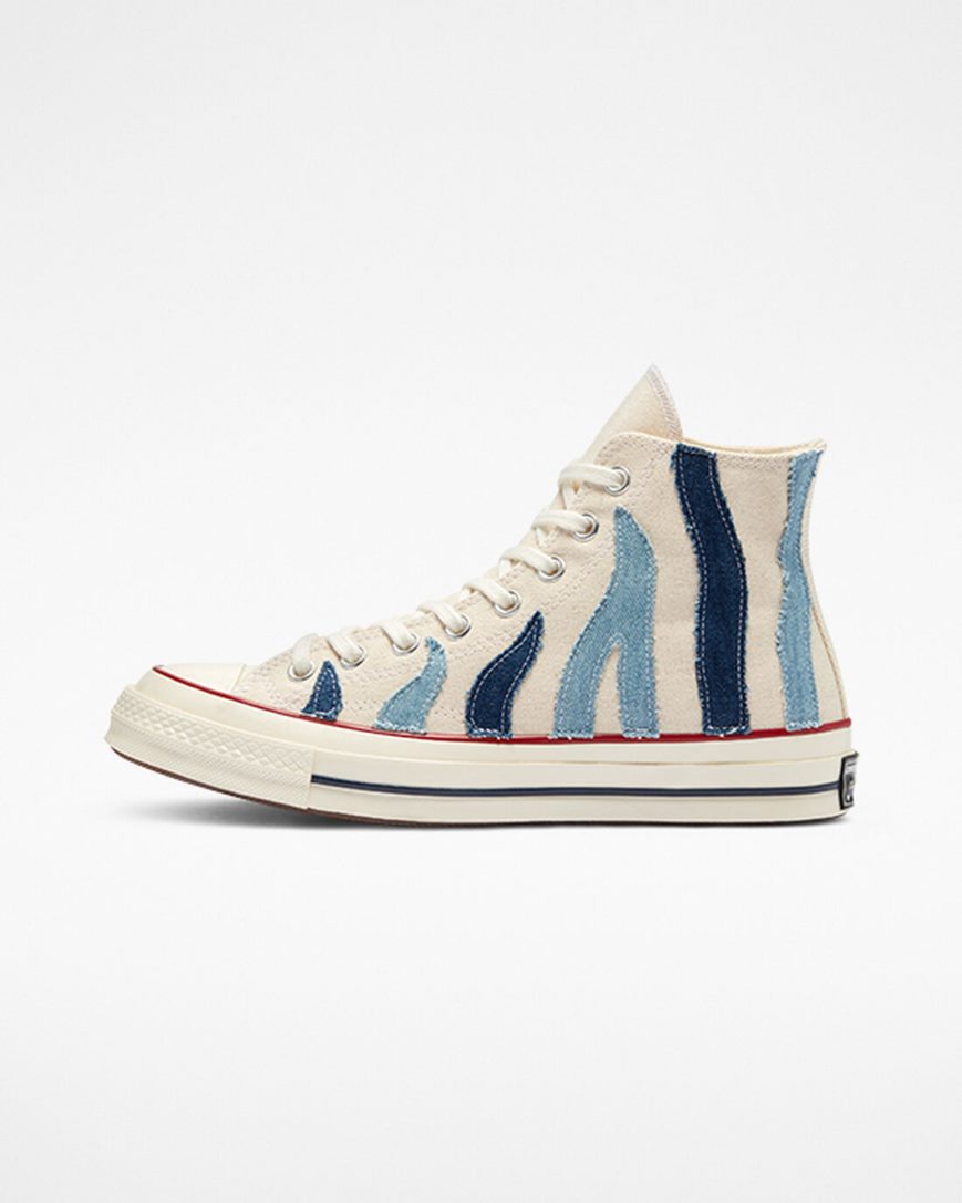 Men's Converse Chuck 70 Denim High Top Shoes Beige Blue | AU E69C5A